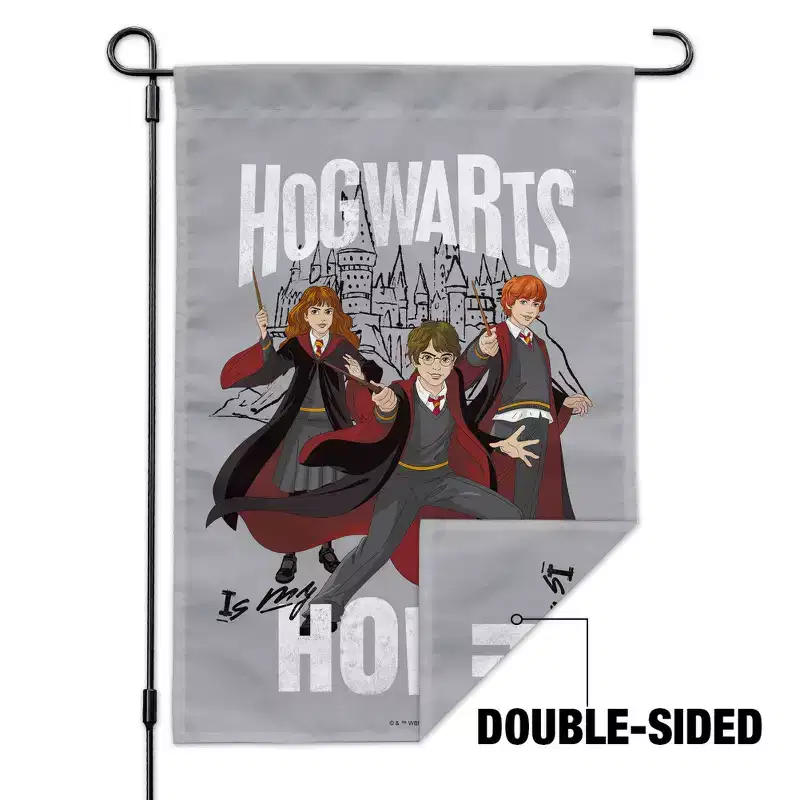 Harry Potter Hogwarts Is My Home Garden Yard Flag with Pole Stand Holder