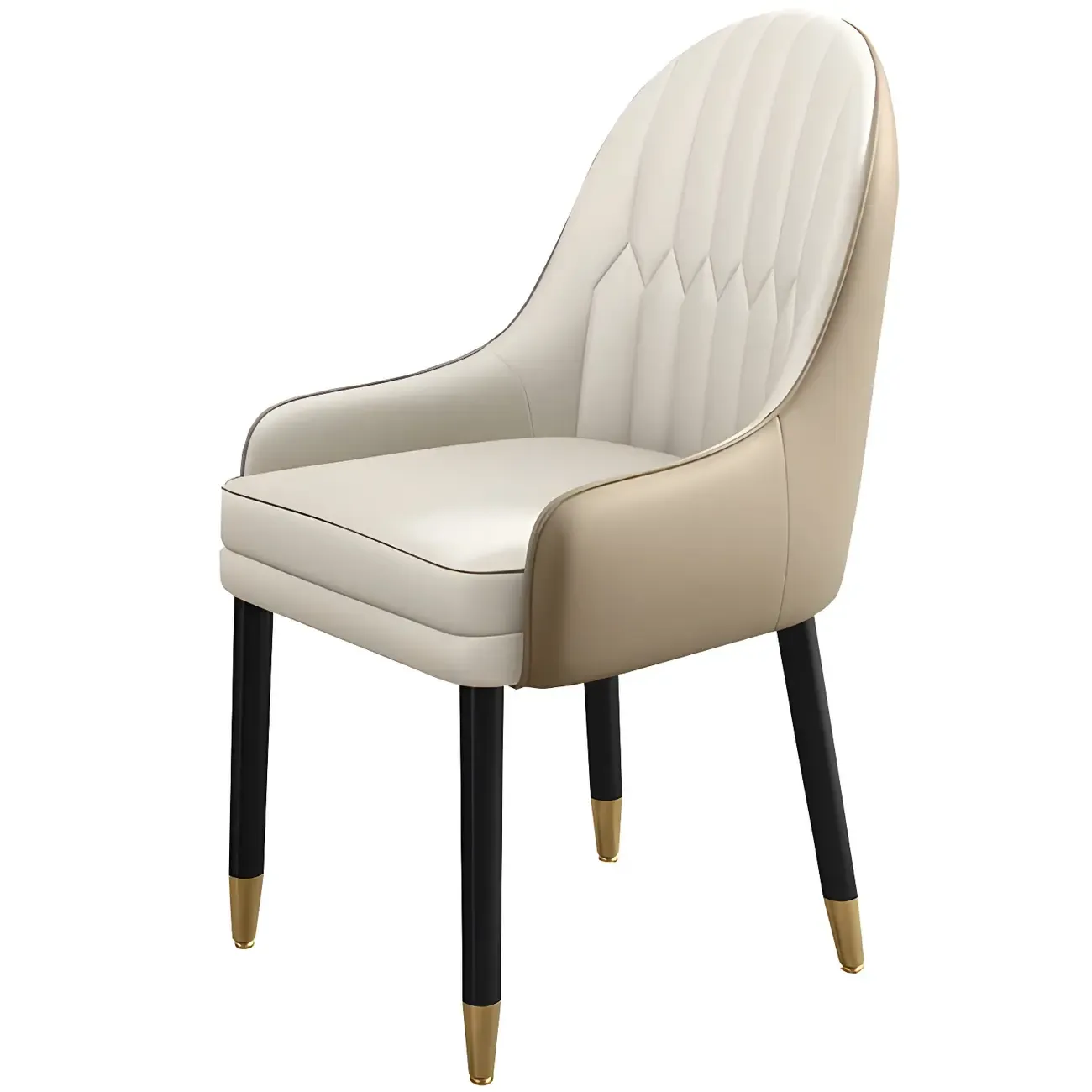 Modern Leather Upholstered Dining Chair with Arms