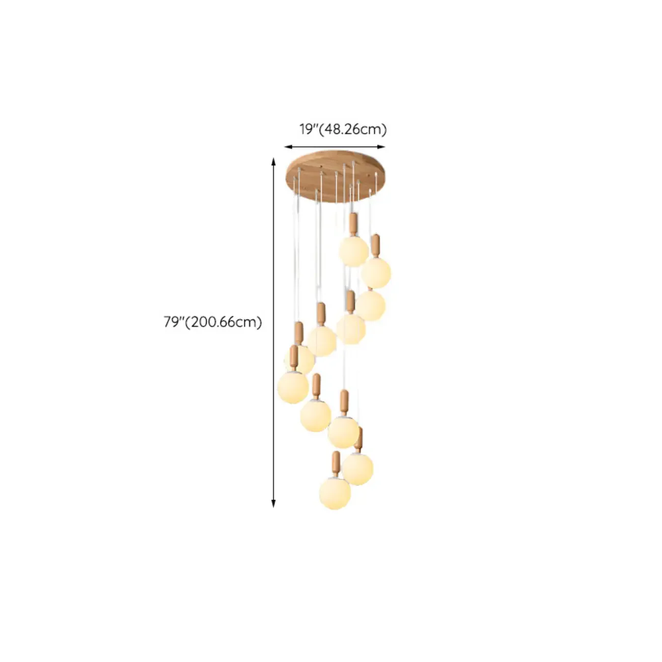 Milk Glass Cluster Pendant Light With Adjustable Length