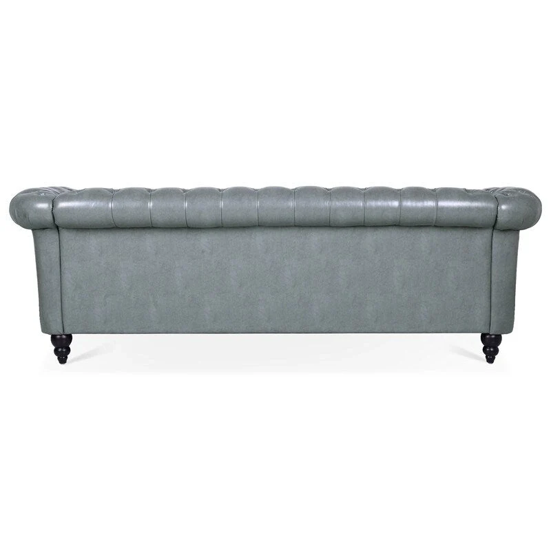 GEITIN 84.65 PU Rolled Arm Chesterfield 3 Seater Sofa