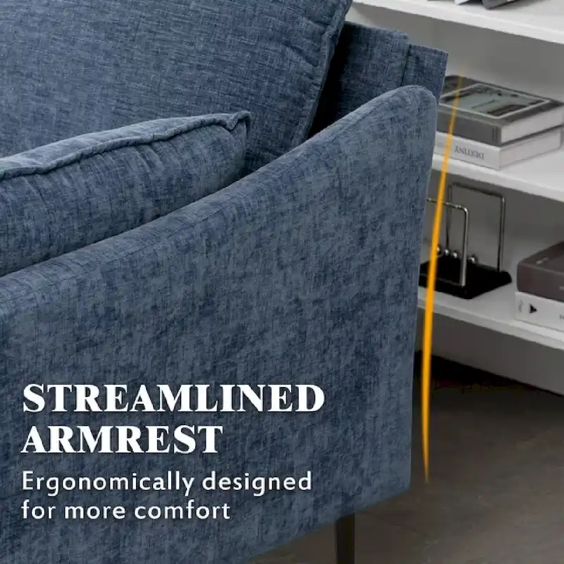 U-Shaped 6-Seat Sectional Sofa, Reversible Sleeper in Modern Chenille Design, with Chaise Lounge and Ottoman