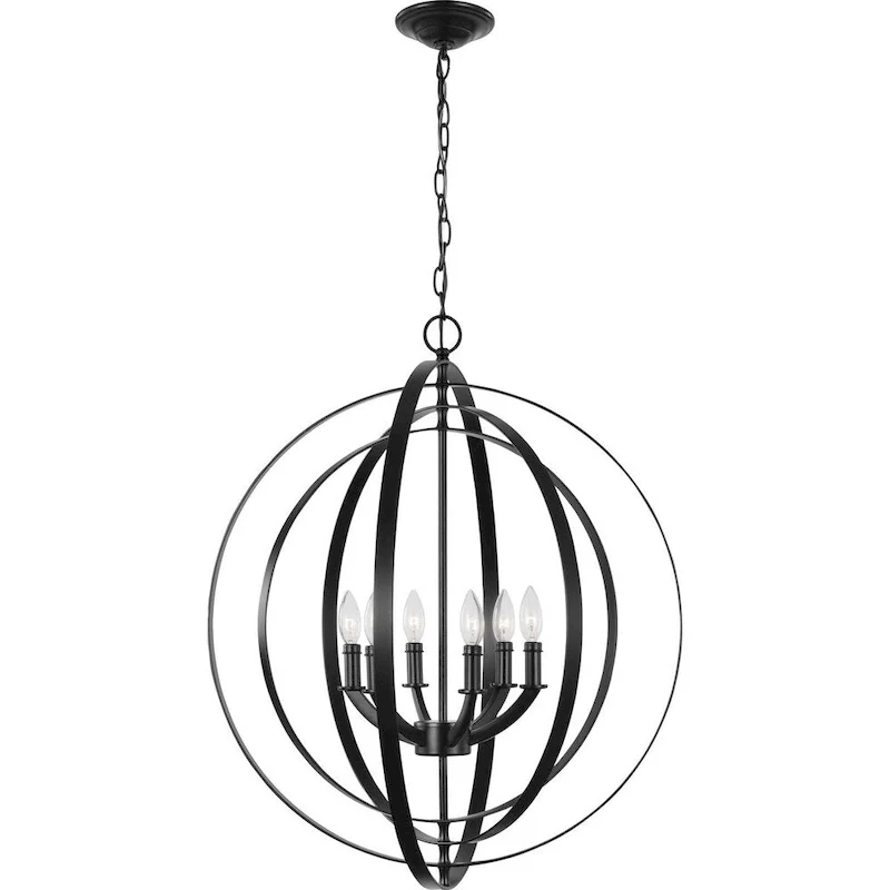 Equinox Collection Black Six-Light Sphere Pendant - 32.090  x 30.120  x 12.200