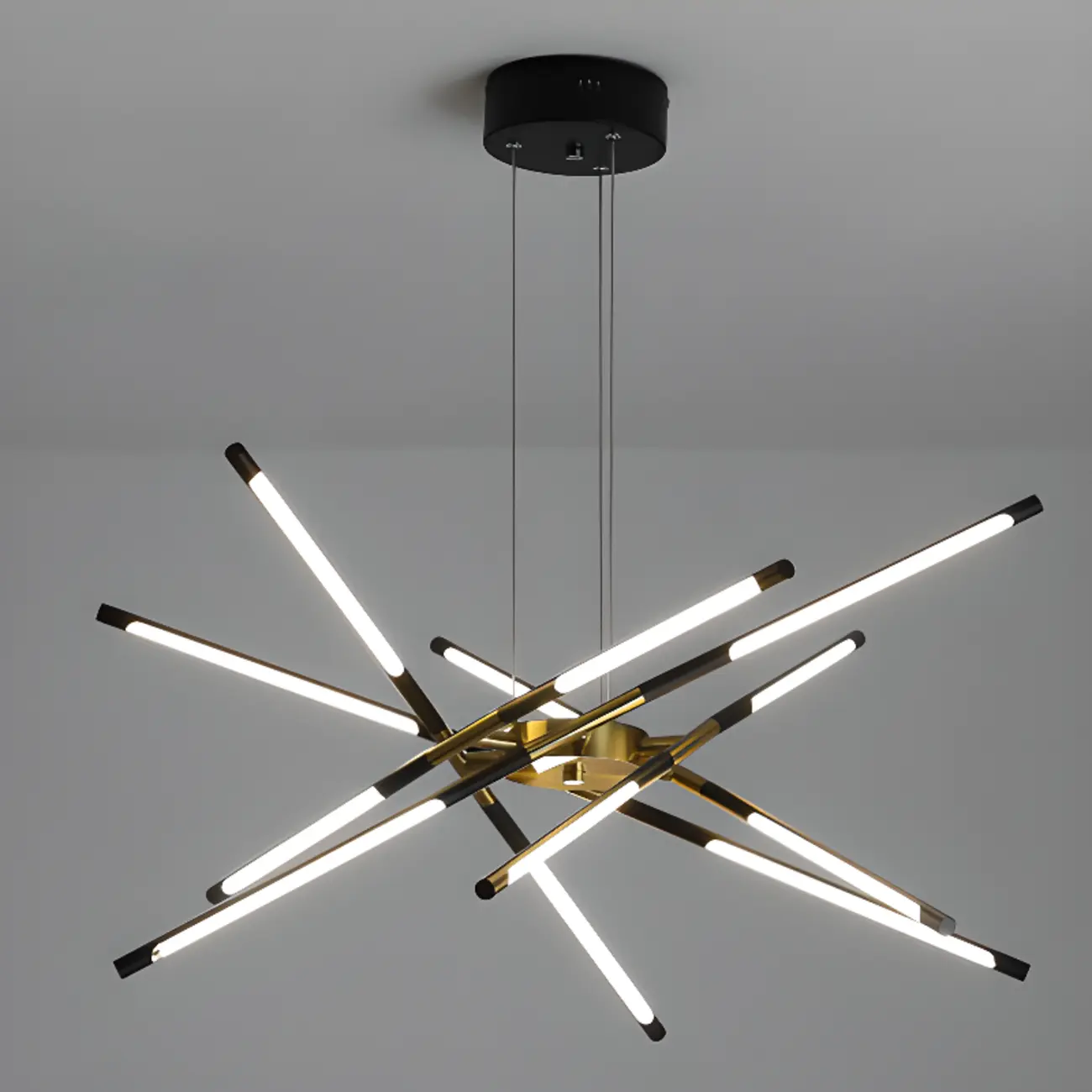 Modern LED Linear Chandelier with Adjustable Height