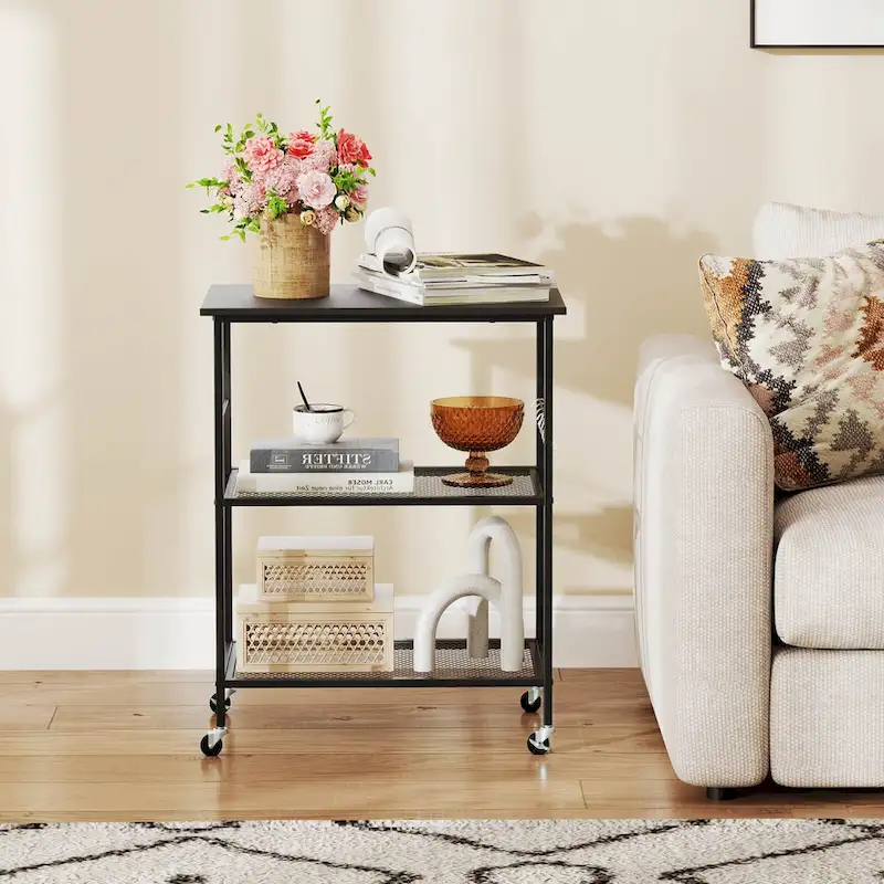 Costway 3-Tier Kitchen Serving Cart Utility Standing Microwave Rack - See Details