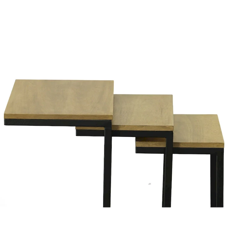 Black Metal Side Table with Slide-Under Base