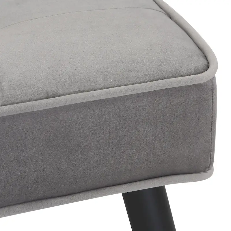 Kipp Velvet Upholstered Button Tufted Bench Ottoman