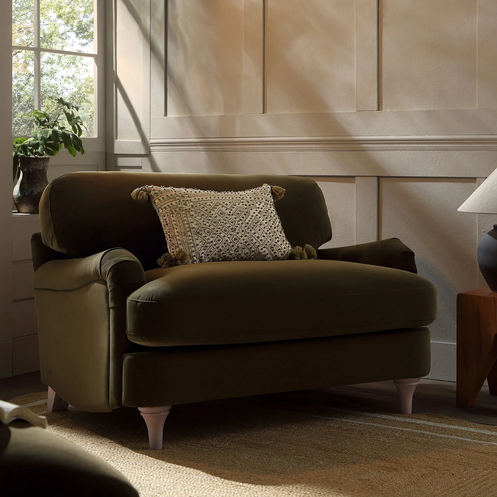 Seaweed Velvet Sofa, Loveseat