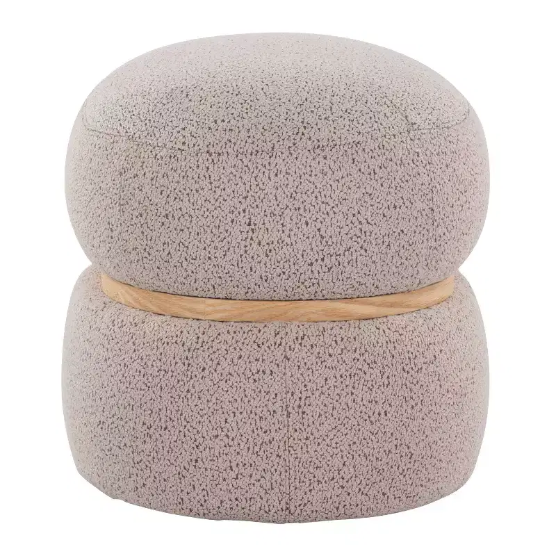 LumiSource Cinch Pouf Ottoman Natural Fabric