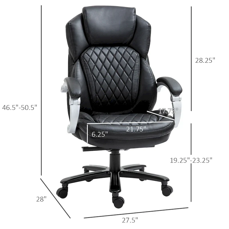 Vinsetto Heavy Duty Office Chair 350lbs Capacity, Mesh & Faux Leather, Rocker Ergonomic, Adjustable Height with Wheels