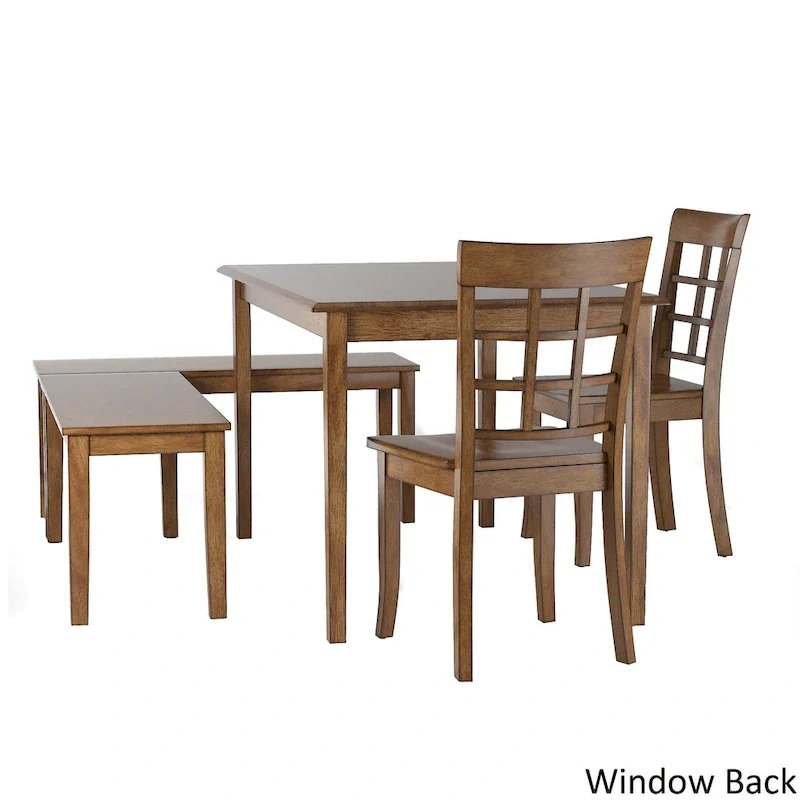 Wilmington II Rectangular Oak Finish Breakfast Nook