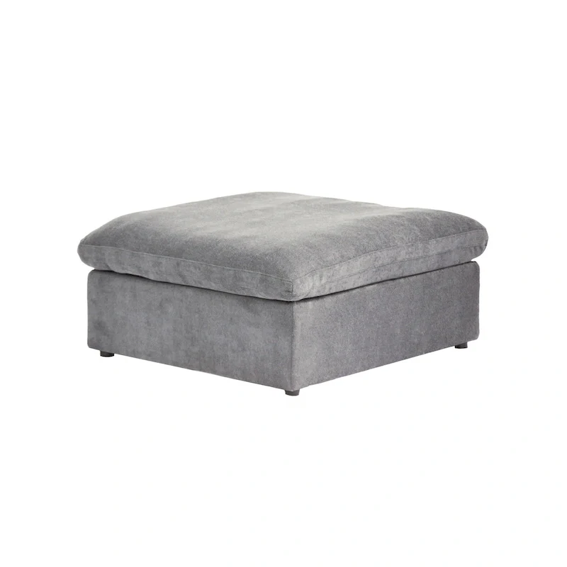 Modern Linen Down Filled Overstuffed Upholstered Sectional Sofa