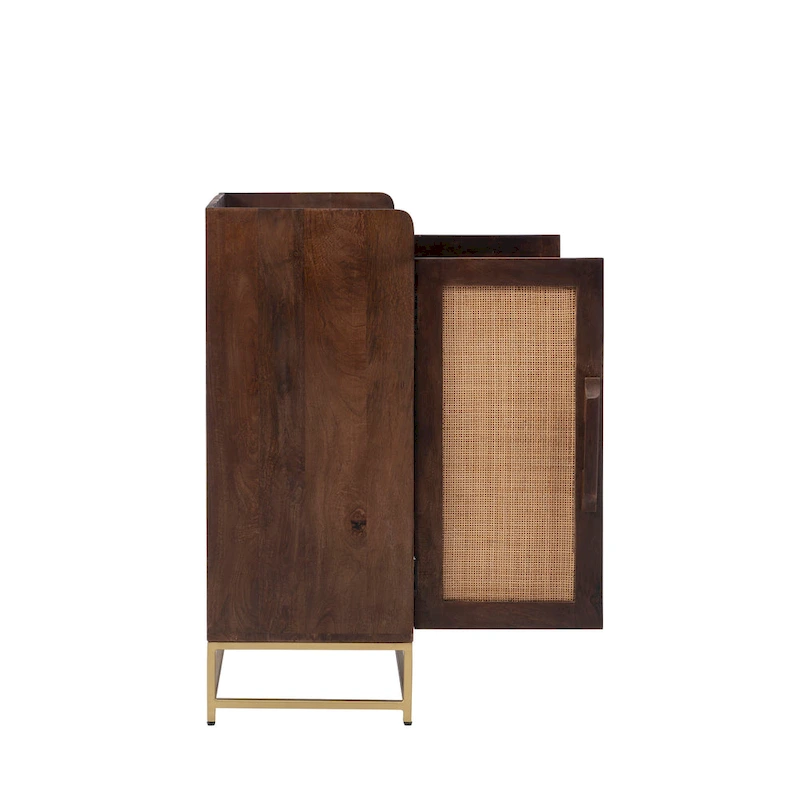 Spence Wooden Bar Cabinet with Marble Top