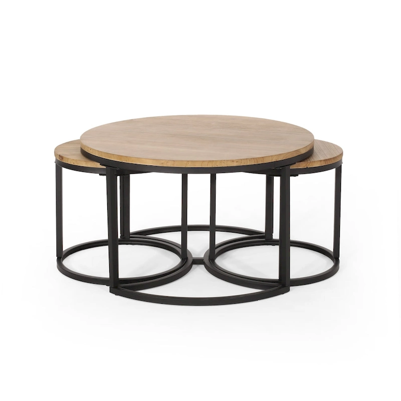 Gerrish Modern Industrial Coffee Table Set by Christopher Knight Home