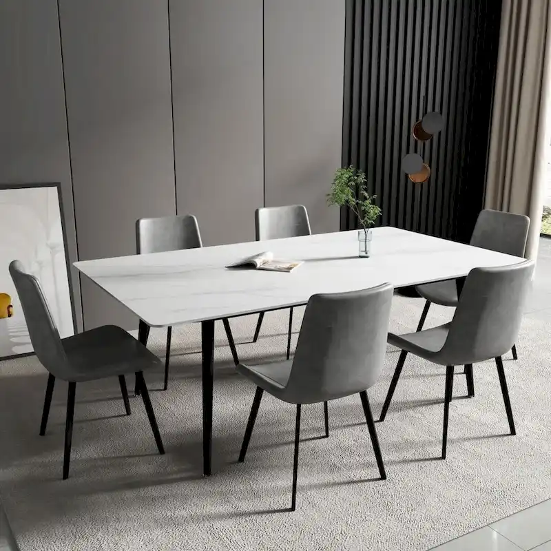 70.8  Rectangle Dining Table with Stone Top