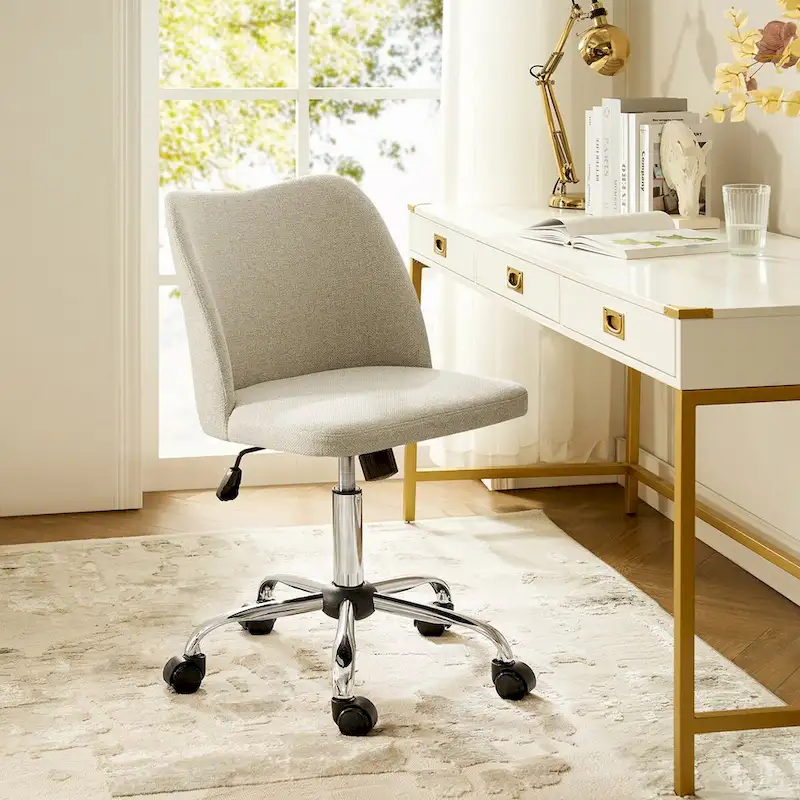 Sergio Modern Armless Office Chair with Mental Leg by HULALA HOME