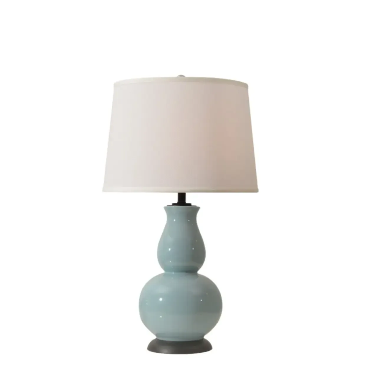 Elegant White Ceramic LED Table Lamp with Fabric Shade