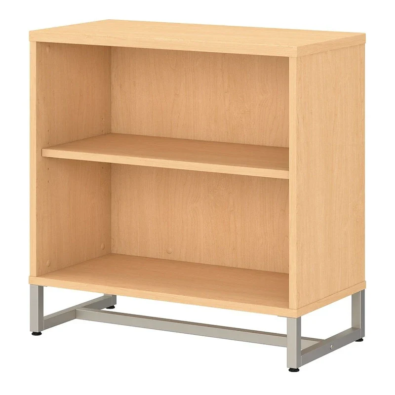 2-Shelf Bookcase Cabinet with Metal Base - Multiple Colors Available