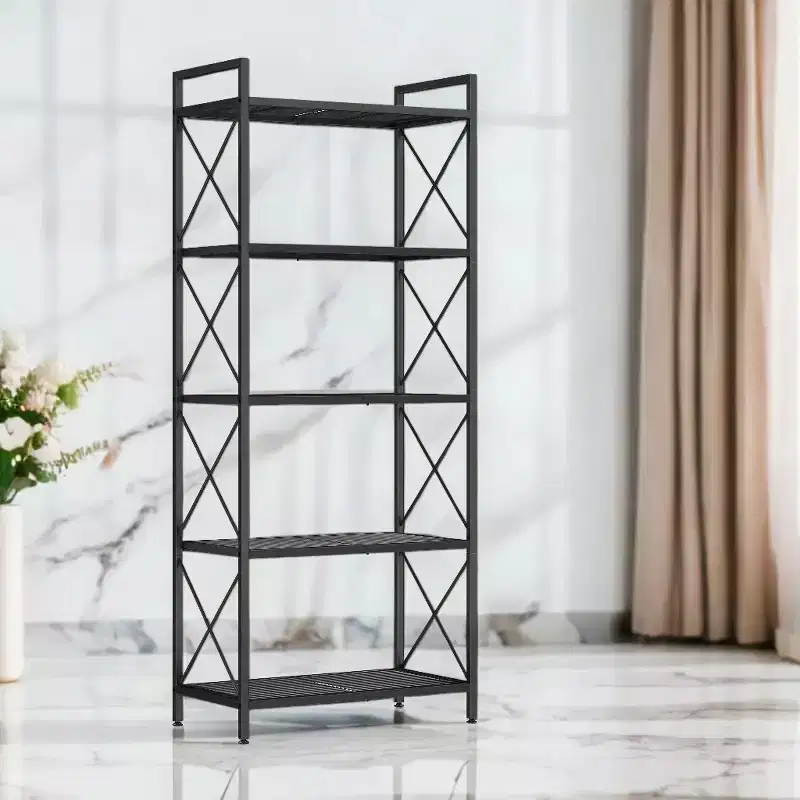 5-Tier Metal Storage Rack, Storage Shelves, Kitchen Shelf with Side Frames and Dense Mesh, 12.6 x 23.6 x 57.3 Inches, for Entryway, Kitchen