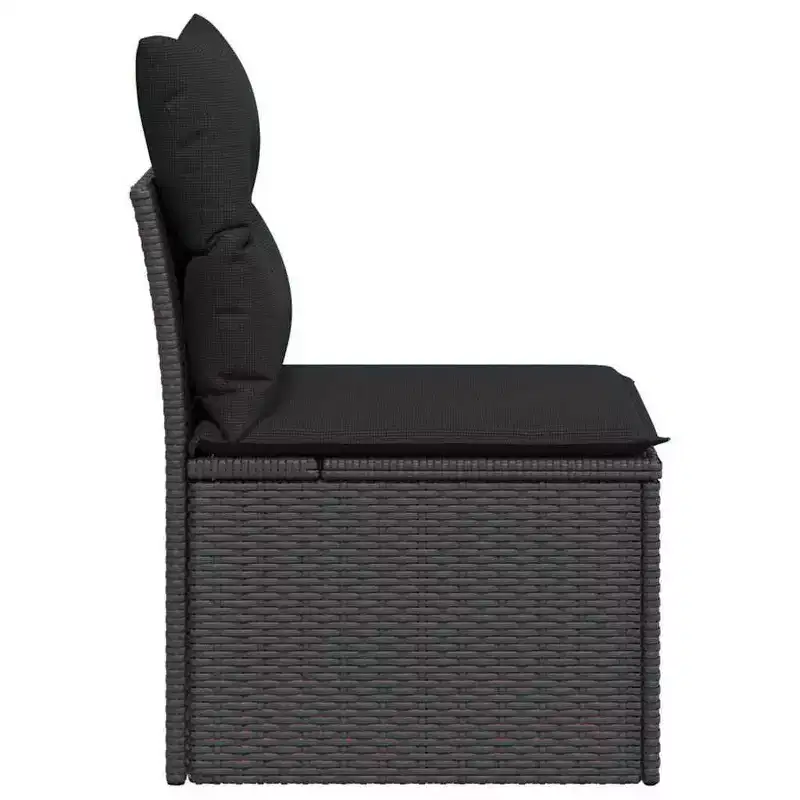 vidaXL Garden Chair Black PE Rattan Medium Modular Garden Chair