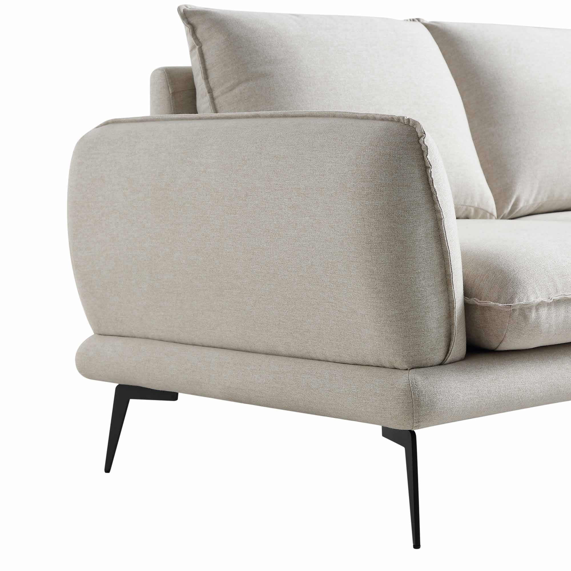 Oatmeal Fabric Sofa, 2-Seater