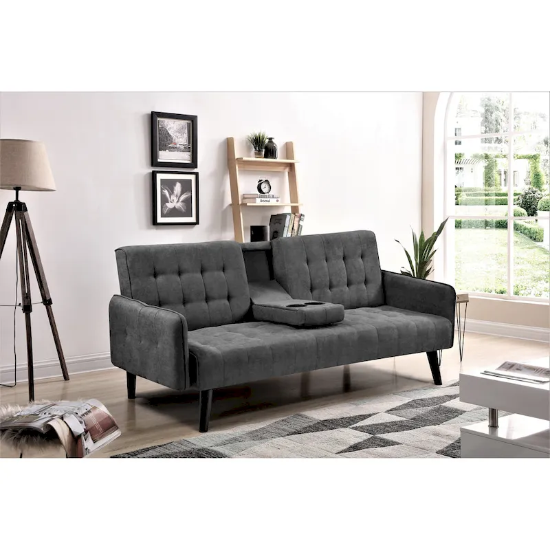 Hash Tufted Upholstered Futon Sleeper
