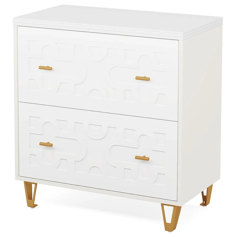 2-Drawer Filing Cabinet with White Finish