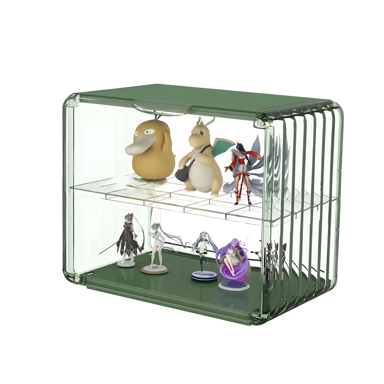Stylish Stackable Green Clear Acrylic Display Cabinet