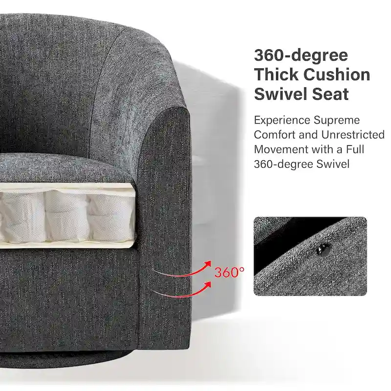 Cuenca Modern Upholstered Barrel Chair with Swivel Base