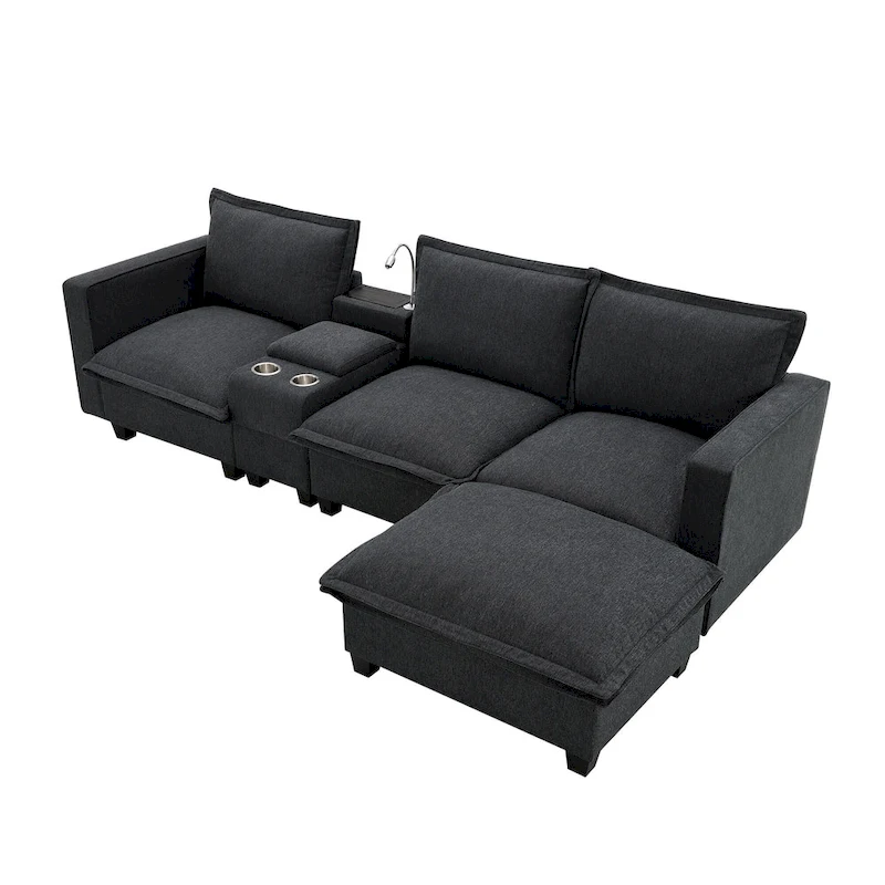 109 Chenille Modular Sectional Sofa with USB Console