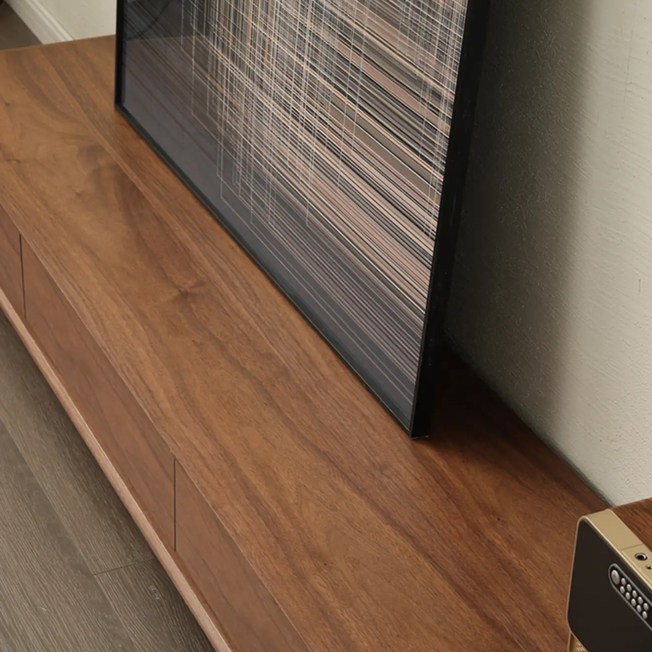 63 Brown Modern Wooden TV Stand with Cable Management