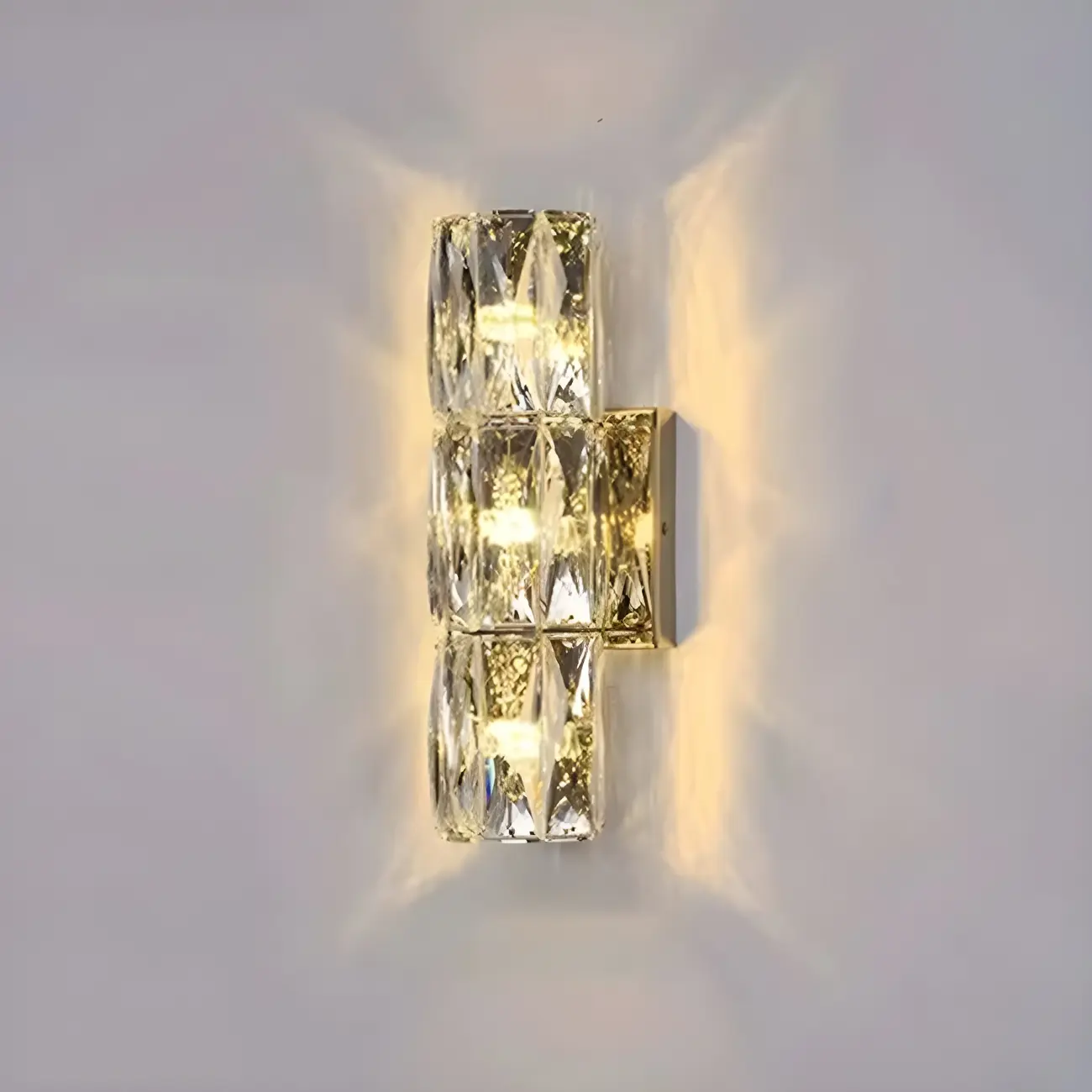 Modern 4-Light Chrome Crystal Cylinder Wall Sconce Light Fixture