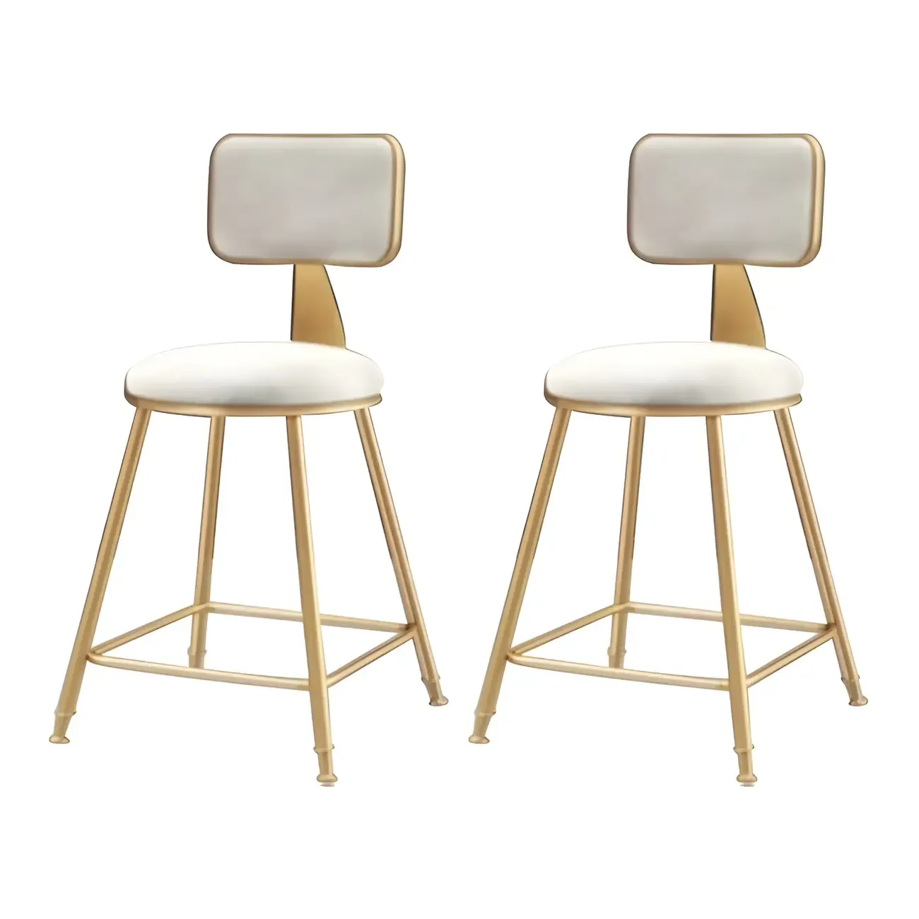 Round Velvet Upholstered Counter Bar Stools