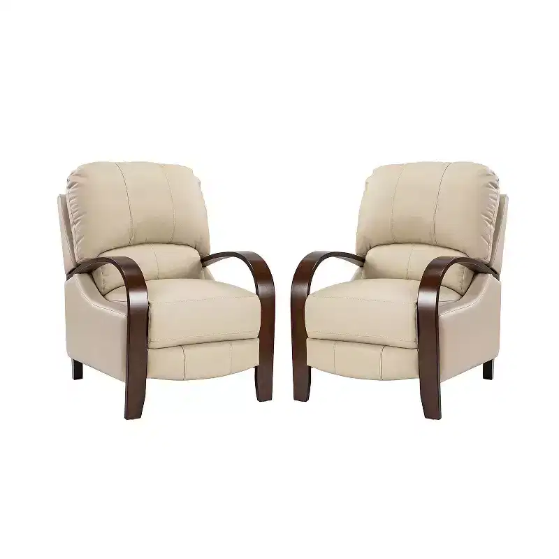 Set of 2 Alexandra Genuine Leather Manual Recliner| ART OF LIVING DESIGNS
