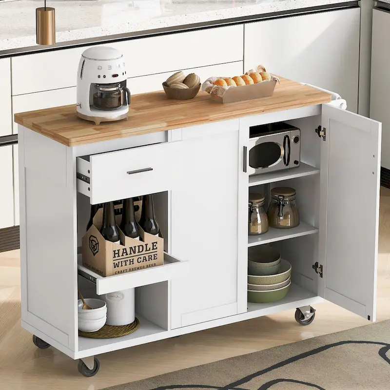 Kitchen Island With Foldable Counter Top(no include stool)