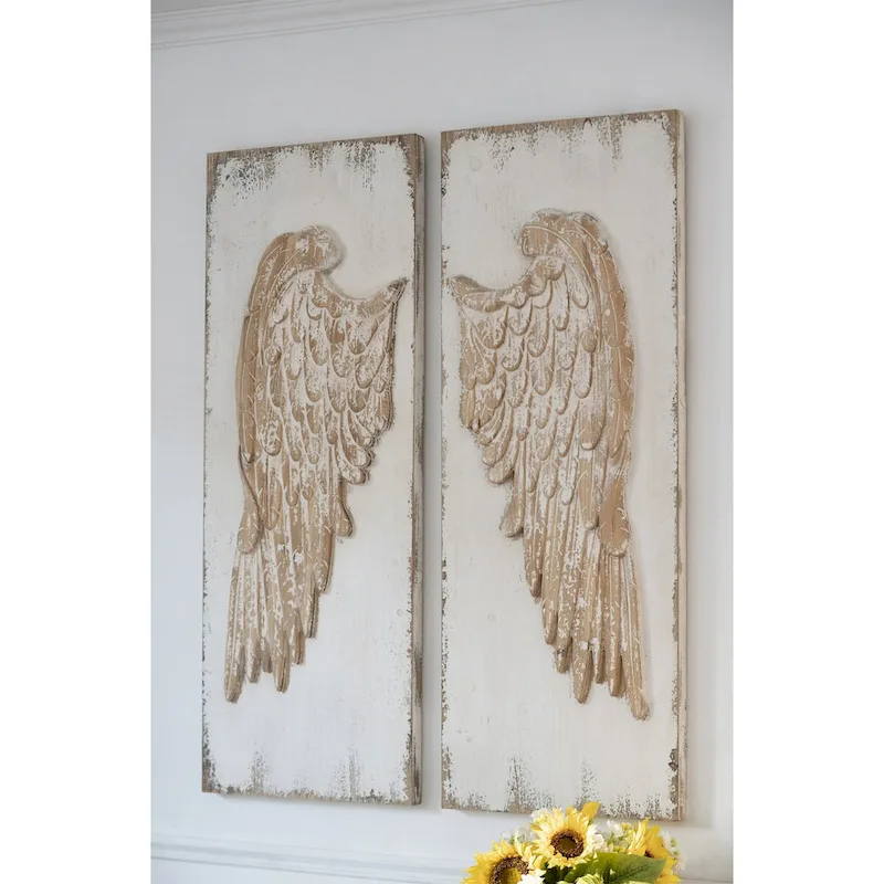 Set of 2 Feather Wing Wall Panels