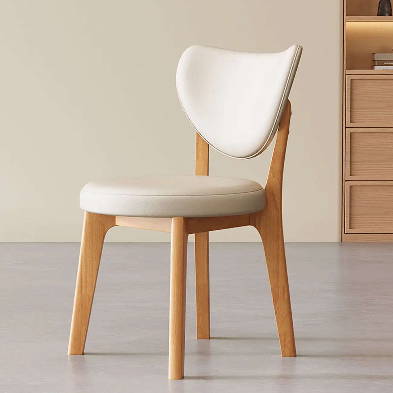 Modern Faux Leather Wingback Armless Dining Chair