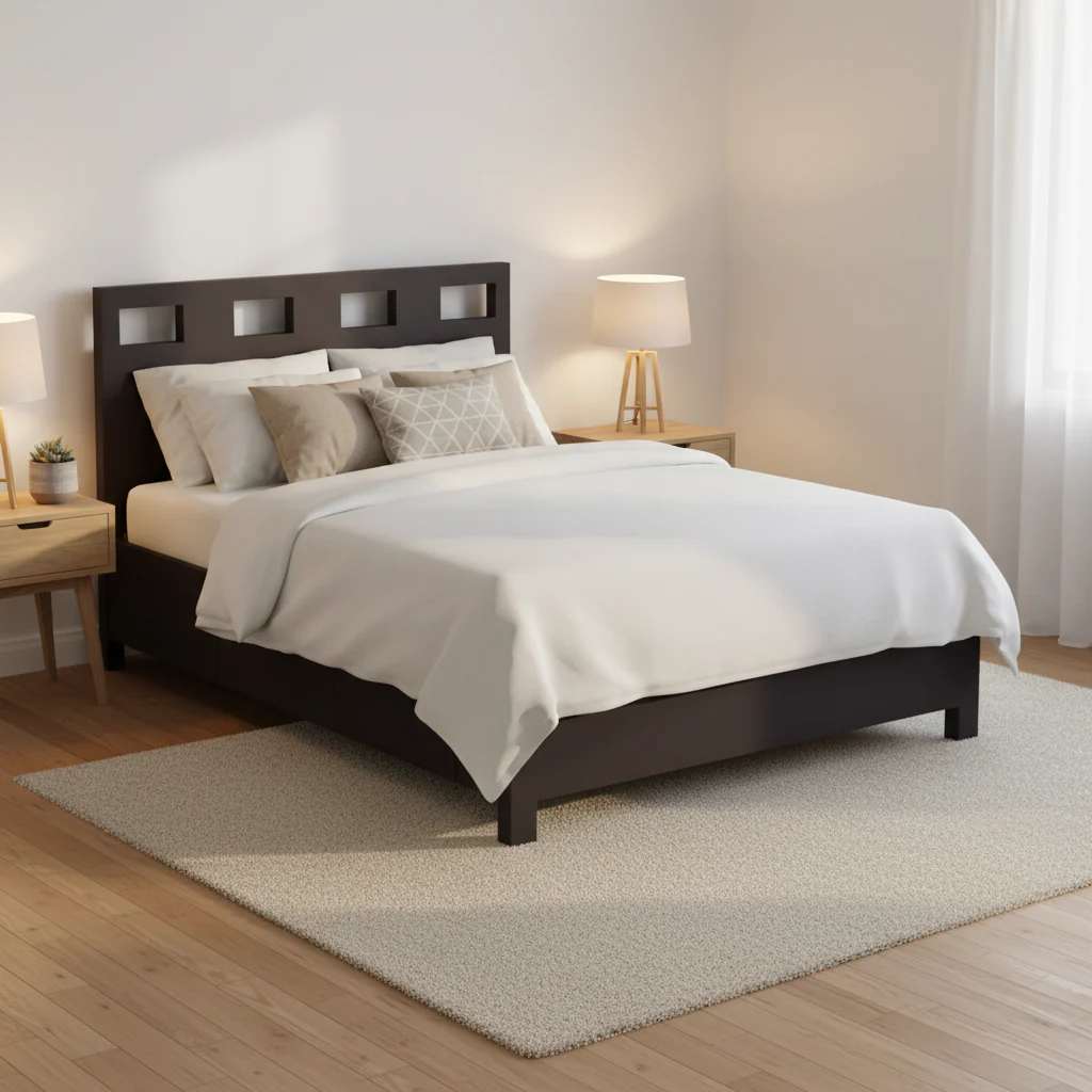 Rectangular Cutout Platform Storage Bed in Espresso