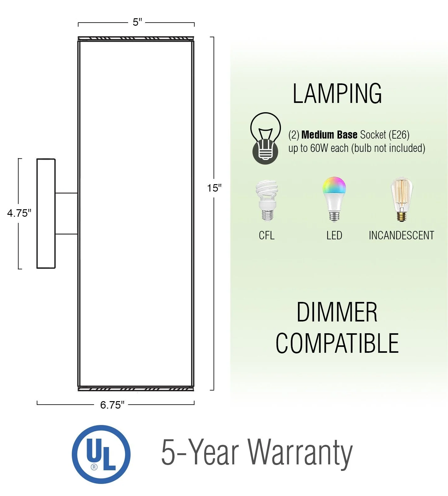 Enzo 16 2-Light Modern Indoor/Outdoor Weatherproof Wall Sconce