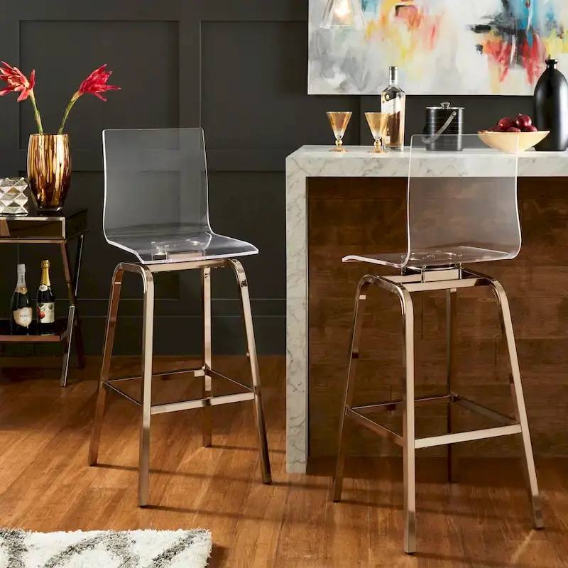 Maravilla Acrylic Swivel High Back Stools (Set 2)