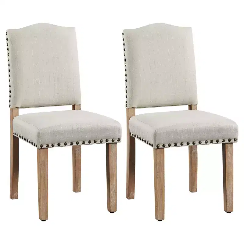 Yaheetech 2Pcs Upholstered Kitchen Chairs for Living Room Dining Room