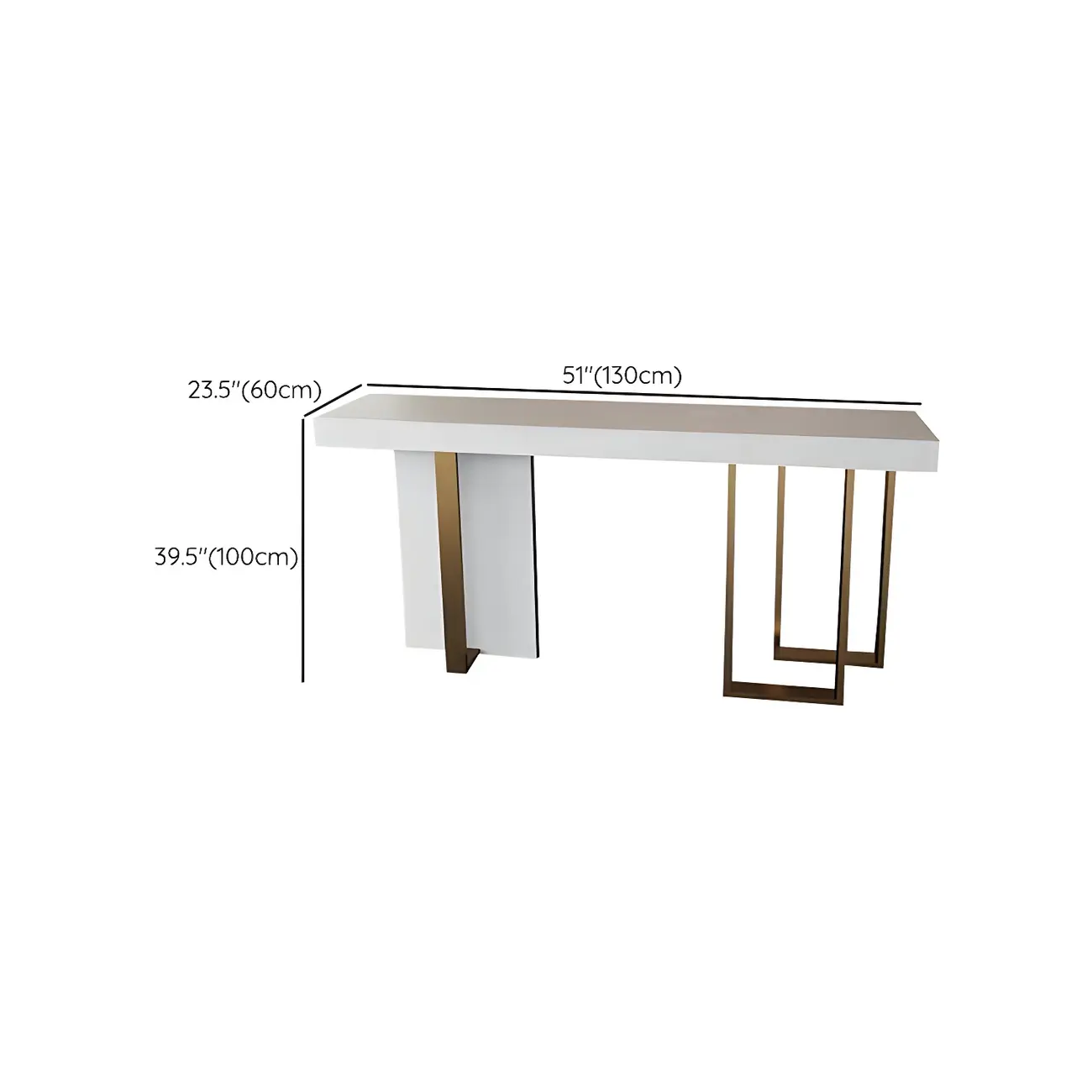 Glam White Faux Marble Gold Legs Bar Tables