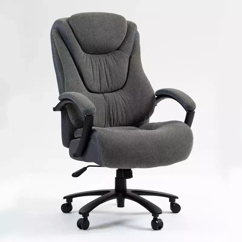 Studio Design High Back Cotton Fabric Office Chair with Adjustable Height, Breathable Soft Desk Chair for Home Office, Gray