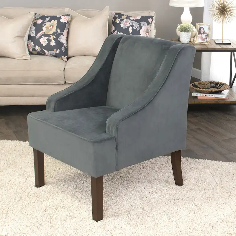 Porch & Den Lyric Velvet Arm Accent Chair