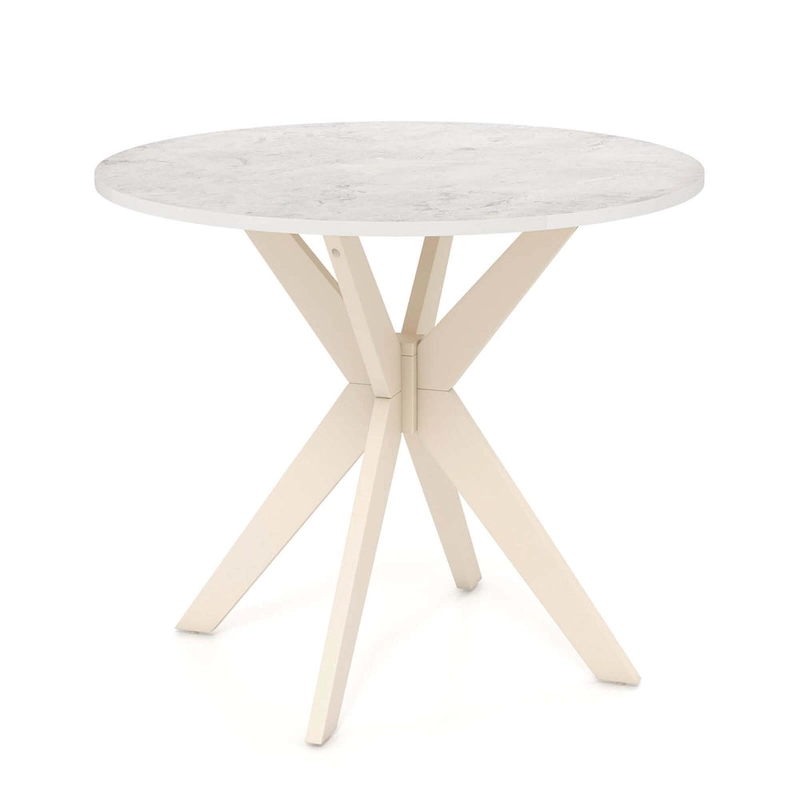Costway Round Dining Table 36  Faux Marble Tabletop Rubber Wood Legs - See Details