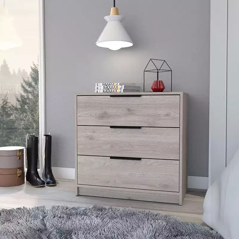 Okak Modern 3-Drawer Bedroom Dressers with Superior Top,Wooden Dresser Chest ,Chest of Drawers for Bedroom/Entryway/Study