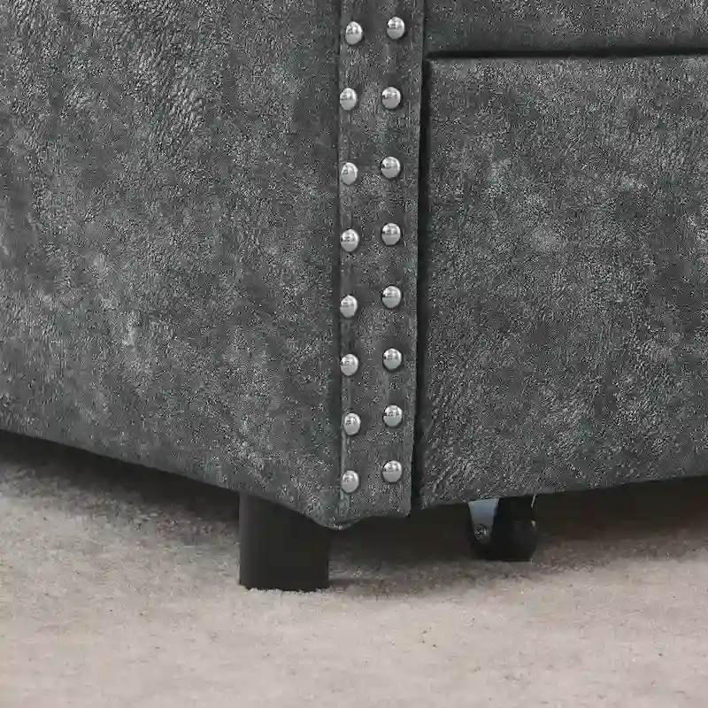 Daybed with Drawers Upholstered Tufted