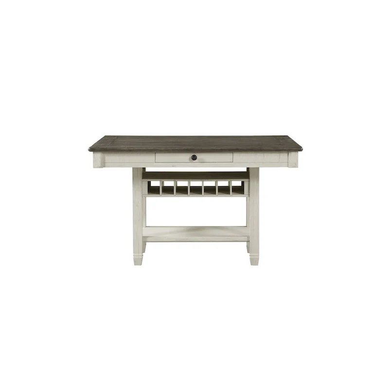 Moreen White Gray Fabric Storage Counter Height Set