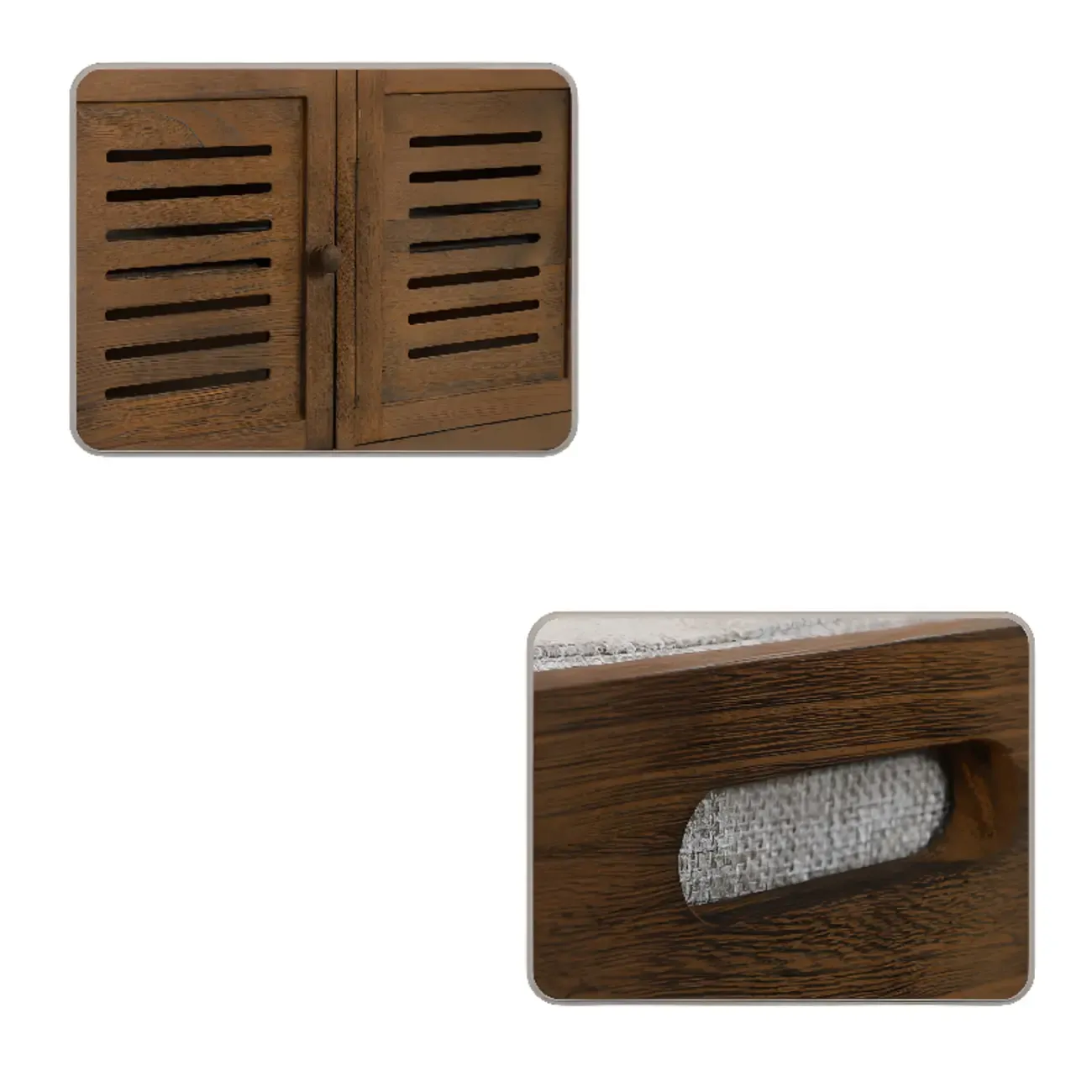 Entryway Wooden Cushioned Shoe Bench with Cabinet