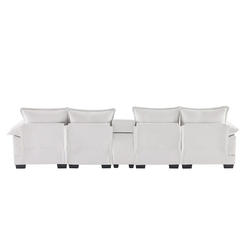 Modern U-shaped Cloud Sectional Couch, Convertible Sleeper Couch