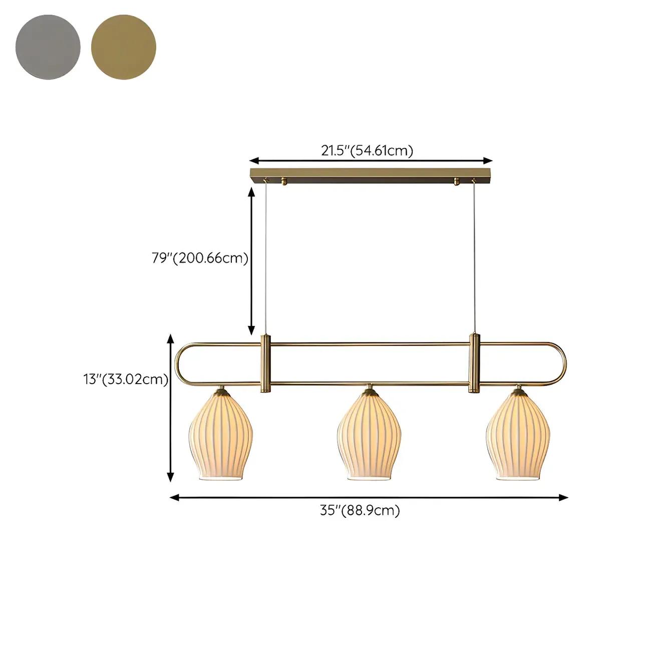 Simple Modern Ceramic Multi-Light Island Pendant Light